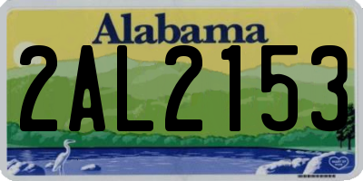 AL license plate 2AL2153