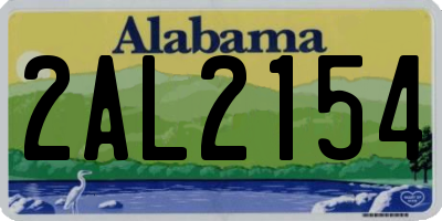 AL license plate 2AL2154