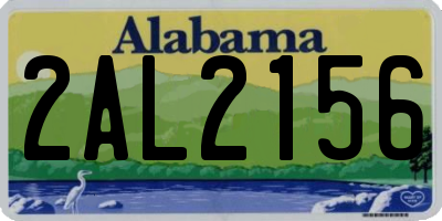 AL license plate 2AL2156