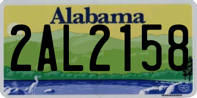 AL license plate 2AL2158