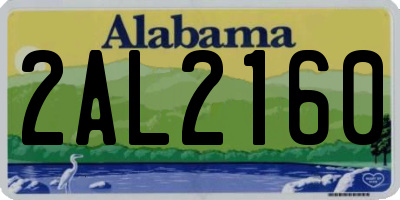 AL license plate 2AL2160