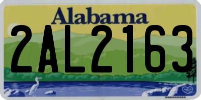 AL license plate 2AL2163