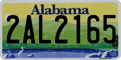AL license plate 2AL2165