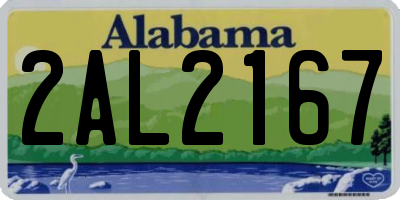 AL license plate 2AL2167