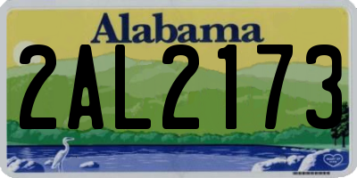 AL license plate 2AL2173