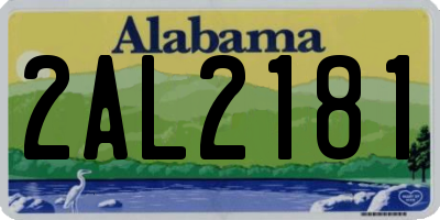 AL license plate 2AL2181