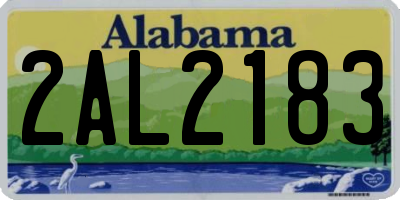 AL license plate 2AL2183
