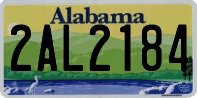 AL license plate 2AL2184
