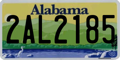 AL license plate 2AL2185