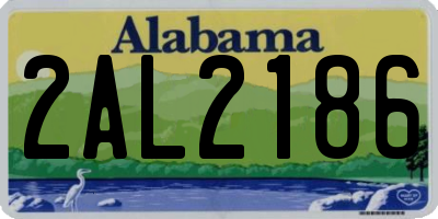 AL license plate 2AL2186