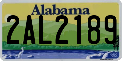 AL license plate 2AL2189