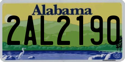 AL license plate 2AL2190
