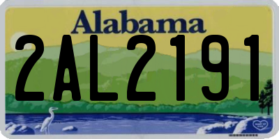 AL license plate 2AL2191