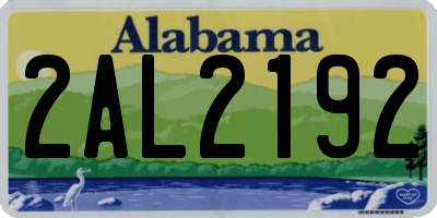 AL license plate 2AL2192
