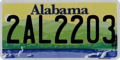 AL license plate 2AL2203