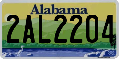 AL license plate 2AL2204