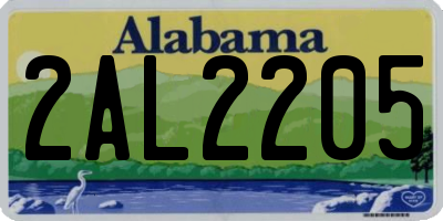 AL license plate 2AL2205