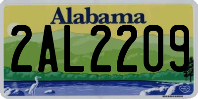 AL license plate 2AL2209