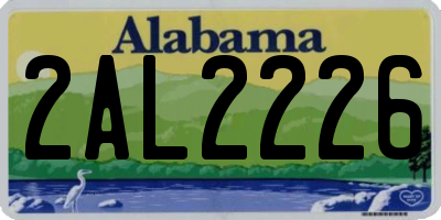 AL license plate 2AL2226
