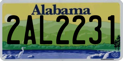 AL license plate 2AL2231