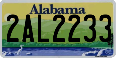 AL license plate 2AL2233