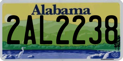 AL license plate 2AL2238