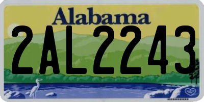 AL license plate 2AL2243
