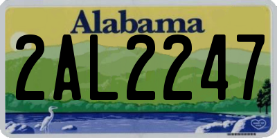 AL license plate 2AL2247