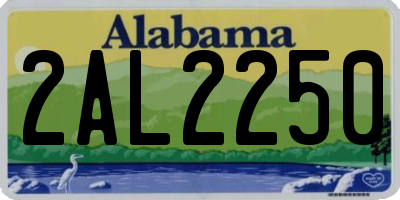 AL license plate 2AL2250