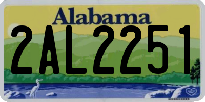 AL license plate 2AL2251