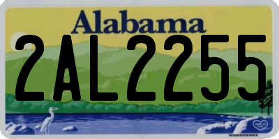 AL license plate 2AL2255