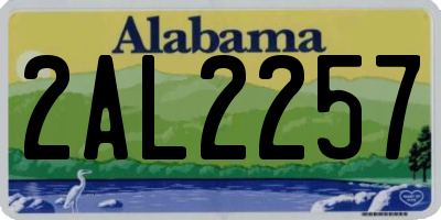 AL license plate 2AL2257