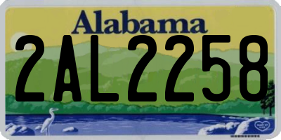 AL license plate 2AL2258