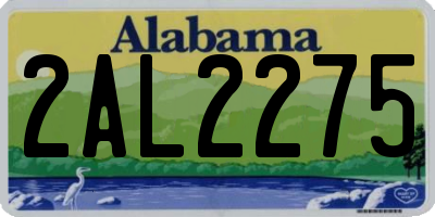 AL license plate 2AL2275