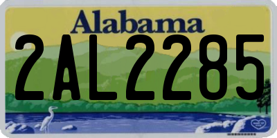 AL license plate 2AL2285