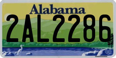 AL license plate 2AL2286