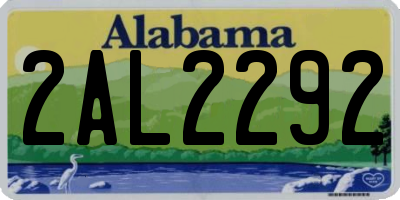 AL license plate 2AL2292