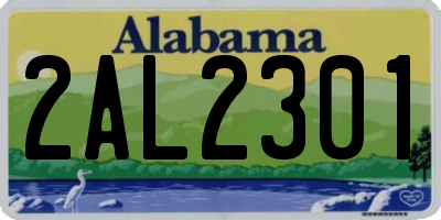 AL license plate 2AL2301