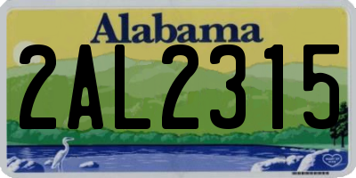 AL license plate 2AL2315