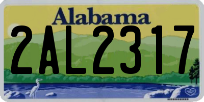 AL license plate 2AL2317