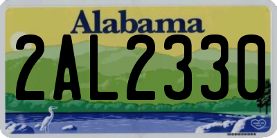 AL license plate 2AL2330