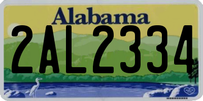 AL license plate 2AL2334