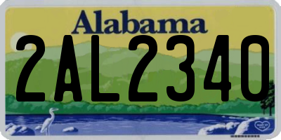 AL license plate 2AL2340