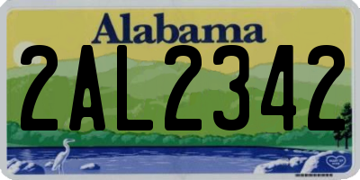 AL license plate 2AL2342