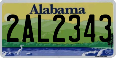 AL license plate 2AL2343
