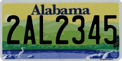 AL license plate 2AL2345