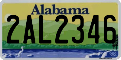 AL license plate 2AL2346