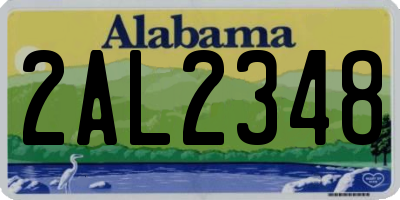AL license plate 2AL2348