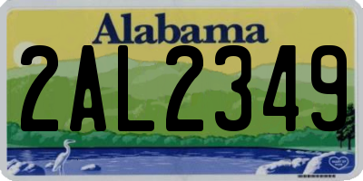 AL license plate 2AL2349