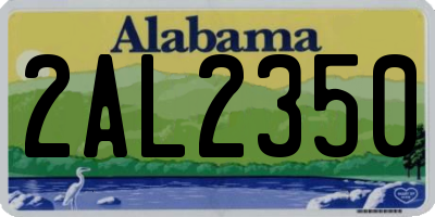 AL license plate 2AL2350